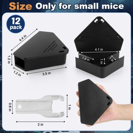 12 Pack Mouse Bait Station with Keys - Outdoor Refillable Mouse Bait Station Reusable Mice Small Rats Poisoning Station Box for Indoor Outdoor Kitchen Garage, Safe for Kids and Pets