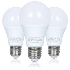 Marxlait 3 Pack LED Light Bulbs 100 watt Equivalent, Efficient 13W, Warm Light Bulbs 2700K, E26 Medium Base, Standard A19 LED Bulb, 120V, Non-Dimmable