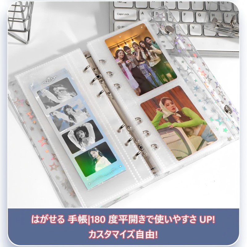 Virtarlux Clear Sticker Book Transparent Girls Removable A6 Sticker Binder