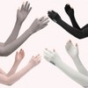 Women's Fingerless Cooling Arm Sleeves for UV Protection, Driving, Golf, and Hiking OP Grey 2ea