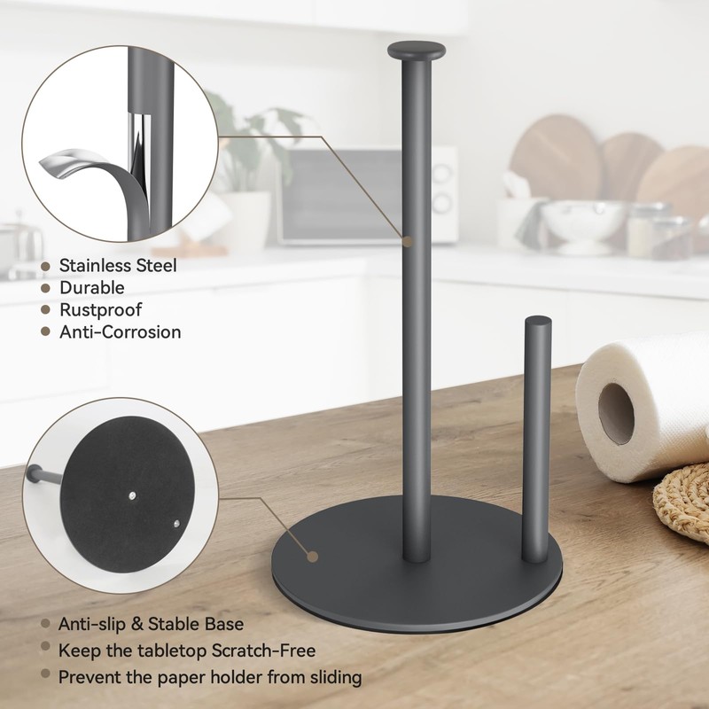 Paper Towel Holder Countertop, Standing Paper Towel Roll Holder for