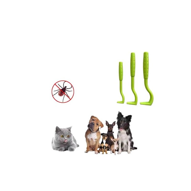 Pet Tick Remover Tool Set, 3 Sizes, Lime Green, for