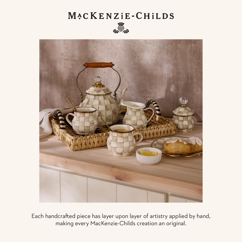 MACKENZIE-CHILDS Enamel Lidded Sugar Bowl, Small Serving Bowl with Lid,