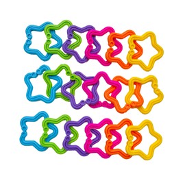 Windeltortenfee Pram Chain/Teething Ring for Babies BPA Free Ideal for Gripping, Feeling, Tasting and as a Teething Ring Can Also Be Used as a Rattle Chain, Play Arch Chain or for On the Go (Neon)