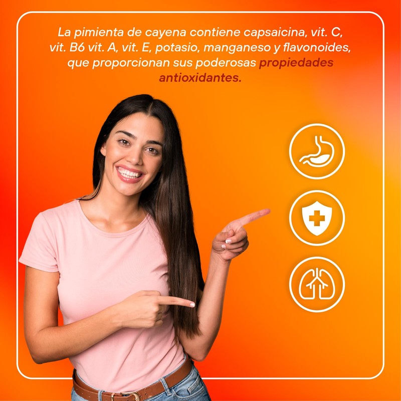 VIZANA NUTRITION | Pimienta de Cayena Natural en Cápsulas HPMC