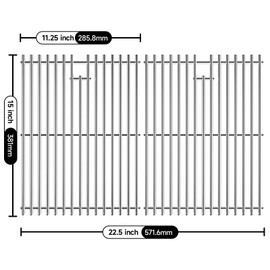 DPZM 15 Inch Stainless Steel Grill Cooking Grid Grate for Weber Old Spirit 200 Series, Spirit E/S 200 & 210 with Side Control Panel, Spirit 500, Genesis Silver A, for Weber 7522 7523 7521 65904 65905