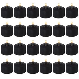 Black Votive Candles 15 Hour Burn Time Unscented Candles Votives Bulk Pack of 24 Small Pillar Candles