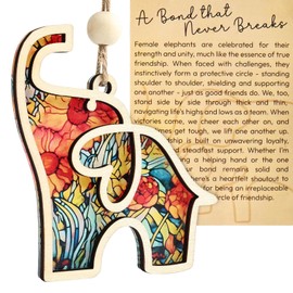 Merclix Friendship Gifts for Women Elephant Ornaments with Card for Sisterhood Friend Gifts for Women Sister Best Friend Birthday Christmas Elephant Presents