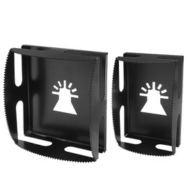 Rierdge 2 Pack Stainless Steel Square Slot Cutter, Drywall Oscillating Tool Outlet Box Cutter, Electrical Box Drywall Outlet Cutout Tool, Oscillating Square Blade for Wood, Plastic, Metal - Black