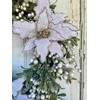22"-24" Round Front Door Christmas Wreath with Cream Berries, Glittered