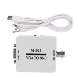 VGA to BNC Converter, Mini HD Converter VGA to BNC Adapte 1920 X 1080 Resolution USB Video Converter for HDTV Monitors TVs Computers Home Audio Video Equipment, with USB Cable