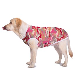 Pet Clothes, Large Dog Shirt Camouflage T Shirt Breathable Dog Sunscreen Clothes Outfits Vest Apparel for Medium Large Dogs (26/XL:Red Camouflage)