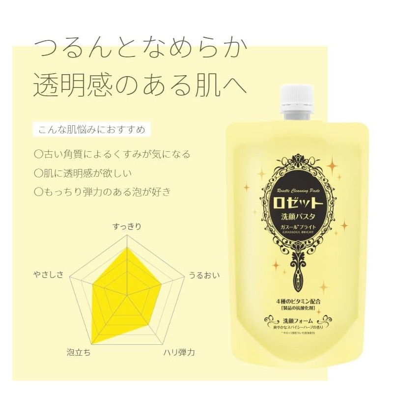 Rosette Ghassoul Bright Facial Cleansing Pasta, 8.5 oz (240 g),