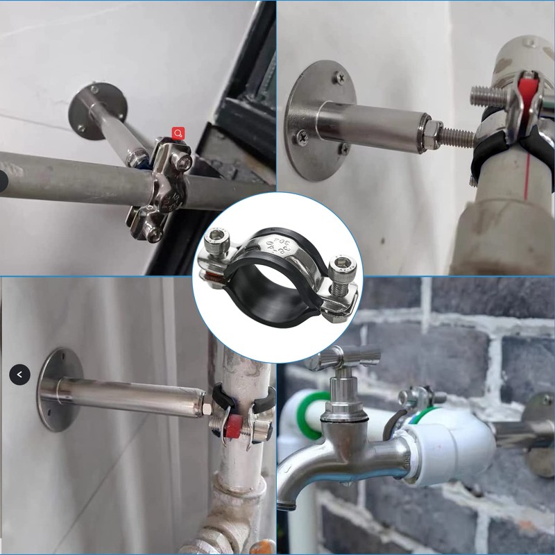 PEROMI 2 Pack Pipe Supports,304 Stainless Steel Wall Mount Ceiling
