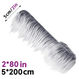 HXJDAM Grey Fur Fabric, 5x200 cm Shaggy Faux Fur Trim, Plush Grey Fluff, Craft Fur for Gonmes Beard Santa Claus Hair Dwarf Cosplay Costume DIY Craft Christmas Decoration