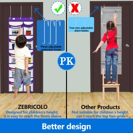 weekly clothes organizer for kids are a must have for parents,5 drawer storage organizer,Extended hook12 inches,kids clothes organizer, comes with two sets of label cards,2025 New White/Purple