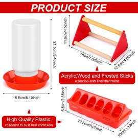 6 Pcs Chick Feeder and Waterer Kit with Chick Perch 2 Plastic Chicken Automatic Drinkers 2 Flip Top Poultry Feeder 2 Chicken Starter Kit for Coop and Brooder for Small Poultry Baby Chicks Ducks Quail