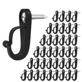 XZUHYE Q-Hanger Hook Screws-in Hooks for Outdoor String Lights and Garage New Year Party or Other Indoor Outdoor Hanging Decorations for House, Safety Buckle Design, Easy Release (40-Black)