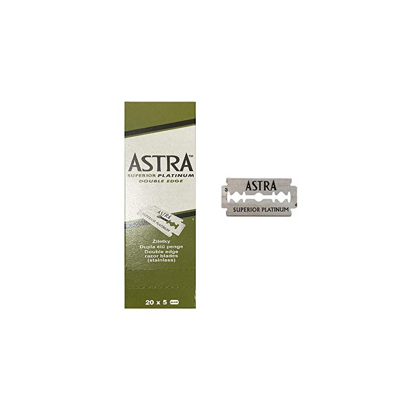 Astra Superior Platinum Double Edge Shaving Razor Blades 200 pcs