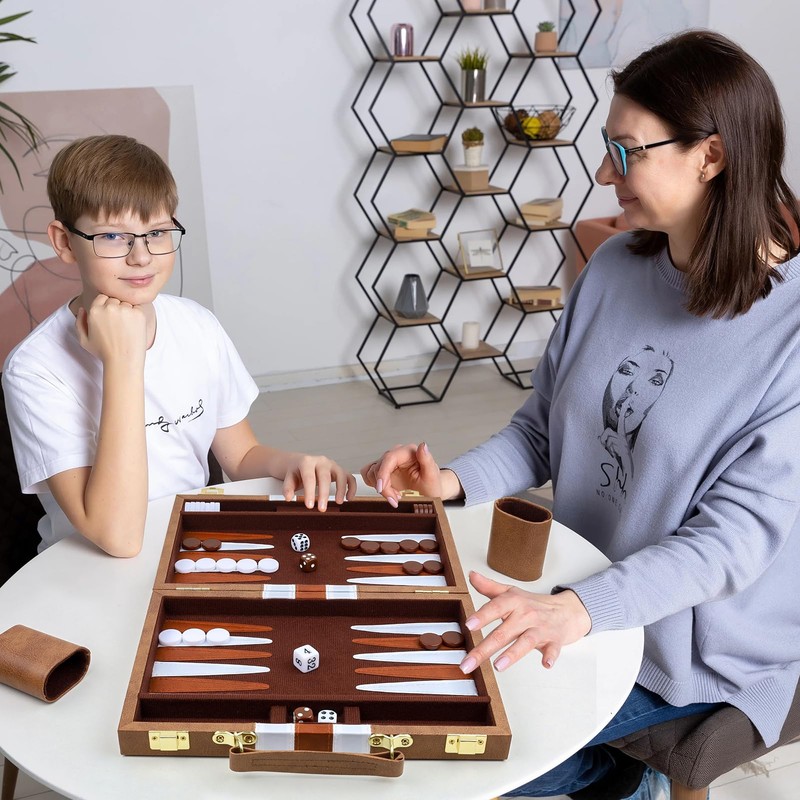 Gesserit Backgammon Set 2 Players Classic Backgammon Set for Adults