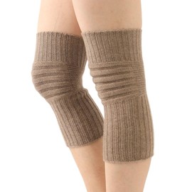 Prettystern Thickened Knitted 100% Cashmere Stretchy Warming Squats Knee Warmers Cashmere Knee Pads Knee Warmers, gray