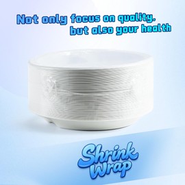 YANGRUI Party Plates Mineral Filled PP 10" 150 Pack - Shrink Wrap Commercial White BPA Free Plastic Plate | Reusable & Disposable Dishwasher & Microwave Safe | Heavy Duty 3 Compartment Dinner Trays