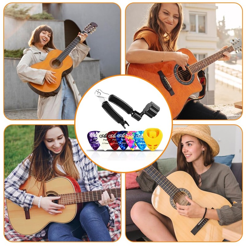 SGERUFZ Guitar String Spindle 3-in-1 String Winder String Cutter String