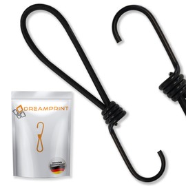 Dreamprint Expander Loop with Hooks, Pack of 25 / 13 cm, Expander with Spiral Hooks for Tarpaulins, Banners, Nets - Strong Elastic Bands Durable and Weatherproof