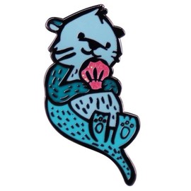 Otters Animals Enamel Pin Brooch Cute Hard Enamel Lapel Pin Cartoon Sea Animal Brooch Pins Badge for Children's Day Gift Clothes Backpacks Badges Hats Bags Gift