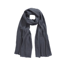 Ulla Popken Ladies Plus Size Plus Size Muslin Cotton Scarf 830039, graphite grey, Unit size