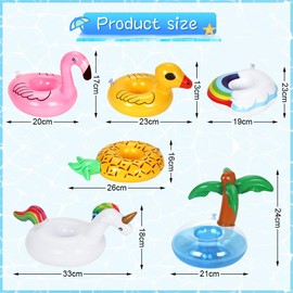 Inflatable Drink Holder, Pack of 6, Pool Drink Holder, Inflatable Bath Toy, Children, Floating Drink Holder for Summer, Beach Party, Pool, Hawaii Party
