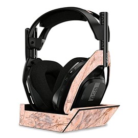 MightySkins Glossy Glitter Skin Compatible with Astro A50 Wireless Headphones + Base Station (Gen 4) - Blush Marble | Protective, Durable High-Gloss Glitter Finish | Easy to Apply | Made in The USA
