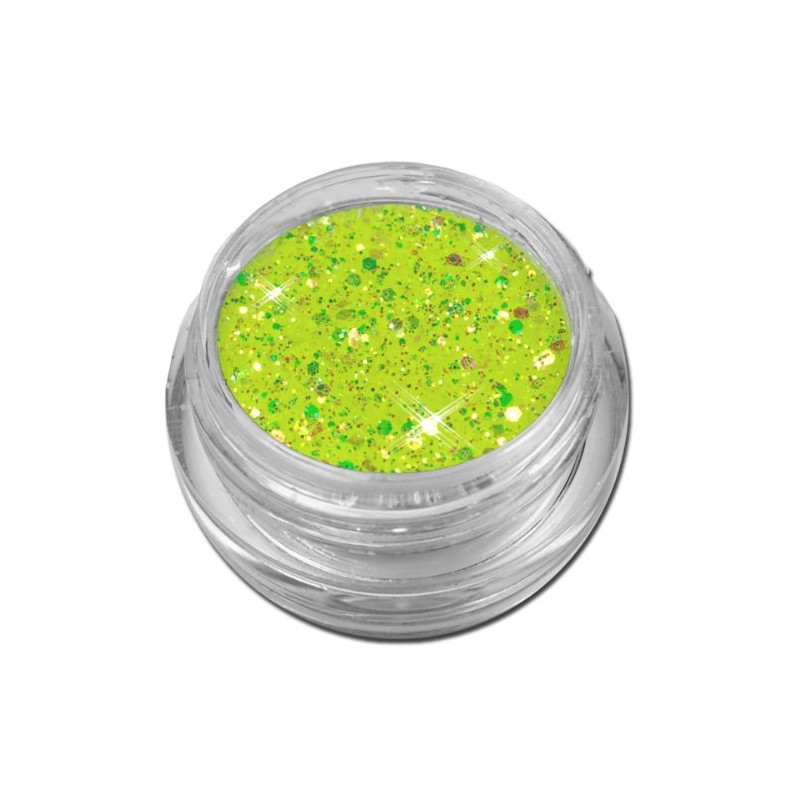 Glamour Mix Glitter Powder Yellow Iridescent Nail Art