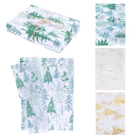 30pcs Winter Tissue Paper Sheet, 19.69x13.78in Pine Tree Gift Tissue Wrapping Paper for Gift Bags Gift Wrap Tissue Paper for Packaging Christmas Wedding Birthday Party DIY Crafts Arts