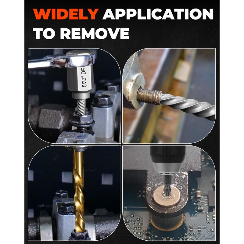 24 Piece Screw Extractor and Left Hand Drill Bits Set,