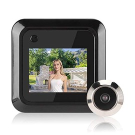 2.4 Inch Smart Door Viewer, TFT LCD Screen Display 0.3MP Peephole Viewer Door Camera Cat Eye Doorbel, 145° Wide Angle Camera Photo Recording