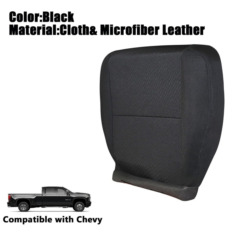 Wyrxalon Black Driver Side Bottom Replacement Cloth Seat Cover Compatible