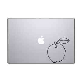 Fruit Doodle #1 - Apple Drawing Art Cooking Restaurant - 5 inch Black Vinyl Decal Sticker for Cars, Laptops, and Windows – Durable, Weatherproof, Easy to Apply