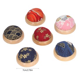 6pcs Pin Cushion with Wooden Base Good Holder for Sewing Needle DIY Crafts Home Decors