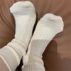 Iordan 3 Pairs Slouch Socks for Women Beige Cotton Cute