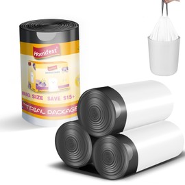 Homifest 2.6 Gallon Drawstring Trash Bags,40 Count White
