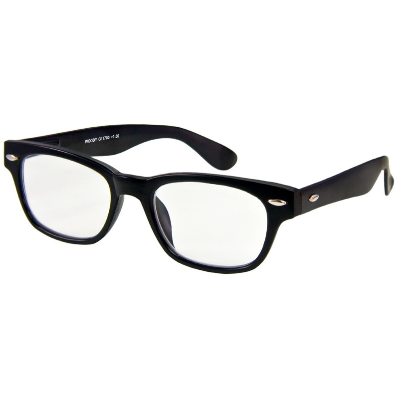 I NEED YOU Lesebrille Woody / +1.00 Dioptrien/Schwarz, 1er Pack