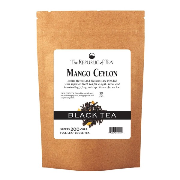 The Republic of Tea Mango Ceylon Black Full-Leaf Tea, 1 Pound / 200 Cups