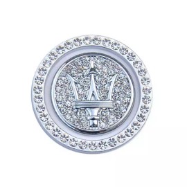 Maserati Start Button Bling Car Décor Crystal Rhinestone Car Bling Ring Emblem