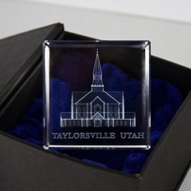 Lifebeats Crystal Cube Desk Decor by Ringmasters | LDS Temple Paper Weights for Office Desk | Christian Home Decor, (Taylorsville Utah)