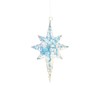 Melrose International 19" LED Small Star Ornament, Blue and Iridescent,
