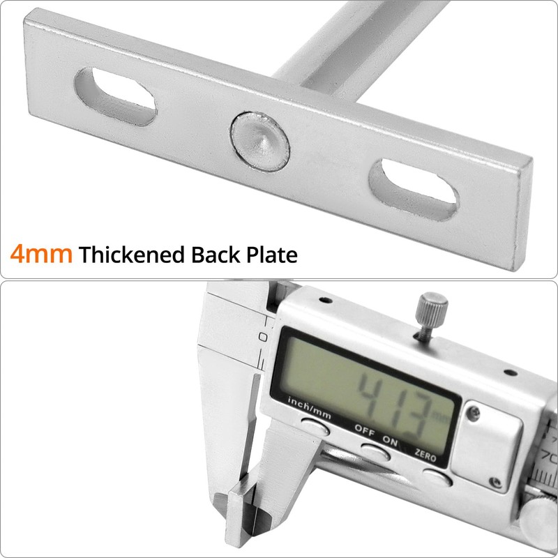 QWORK Pack of 8 75mm Invisible Shelf Brackets, T Shape