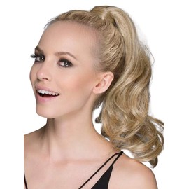 WINE HF Synthetic Hair Ponytail by Ellen Wille, 3PC Bundle: Hair Piece, 4oz Mara Ray Luxury Shampoo, and 19 Page Belle of Hope Guide (Black)