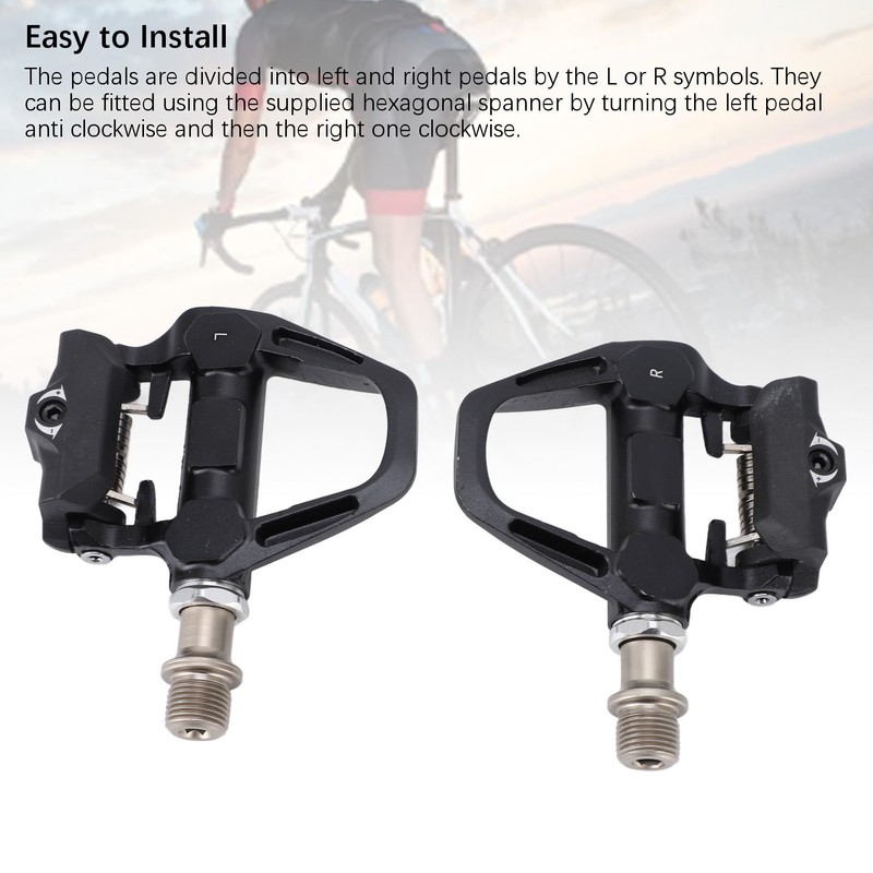 Clipless Pedals 9/16 Inch Molybdenum Steel Axle Bearing Adjustable Tension