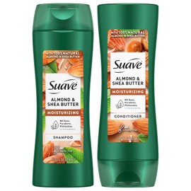 Suave Suave Shampoo and Conditioner Set, Almond & Shea Butter - Moisturizing Shampoo & Conditioner, Dry Hair Treatment, Scented, 12.6 Oz Ea (2 Piece Set)